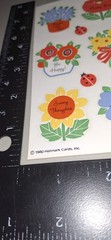 vintage Stickers,Hallmark Beautiful Flowers With Sayings 1 Sheet