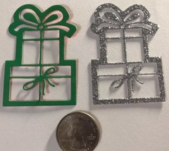 GIFT BOX Die-Cuts(4pc)Christmas •Holiday•Happy Birthday•Present •Glitter•Friend