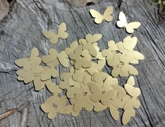 Gold Paper butterflies 1 inch x 1.5 inch small butterfly gold wedding decoration