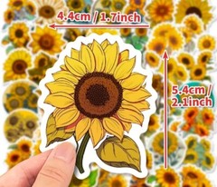 25pcs Sunflower Stickers For Scrapbook, Journal, DIY Crafts & Card Making