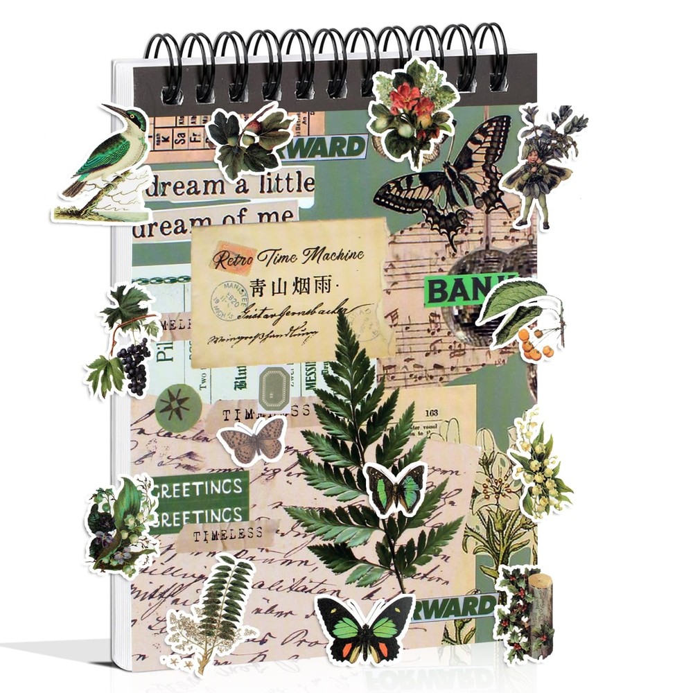 488PCS Vintage Scrapbook Stickers, 50 Sheets Precut Washi Stickers for Journali
