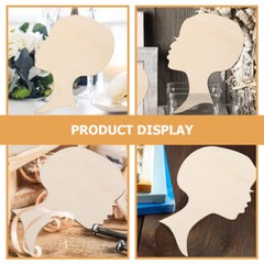 12PCS Head Silhouette Wooden Cutout African Woman Face Cutout Door Wall Hanging