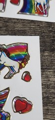Vintage UNICORNS Prism Vending Machine Sticker Sheet 80s 90s Rainbows (FLAWED)