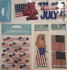 Lot Of 10 JOLEE’S BOUTIQUE K&Co Dimensional Scrapbooking Stickers USA PATRIOTIC