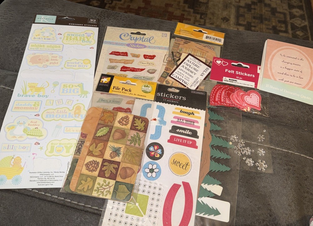 Scrapbook Embellishment Stickers, Tags, Quote Pack, File Pack Most New