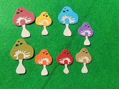 4 Asstd. Mushrooms cardstock die cut embellishment For scrapbook card making