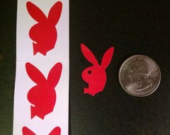 Lot of 100 Tanning Bed Body Stickers Red Easter Bunny with Tie Tattoo