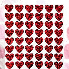 Cherry Red Holographic Sparkle Heart Christmas Stickers! ~ tiny 0.25 to 4 inch