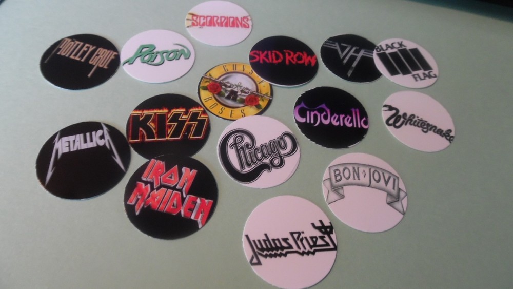 Pre Cut One Inch Bottle Cap Images! Rock and Roll Bands Heavy Metal Free Ship
