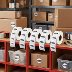 5000 PCS White Round Sequential Number Labels 1″ – 5 Rolls for Inventory & Wareh