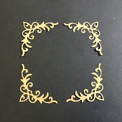 Page Corners Photo Corners Fancy Flourish Filagree Corner Die Cuts 12 pcs 1-3/8”