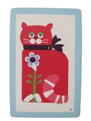Sweet Colorful Cats Flower Cards Vintage Mid Century Junk Journal Scrapbook