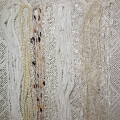Fiber Art Yarn 24 Yds White Mix Crafts Weaving Junk Journal Scrapbook Gift Wrap