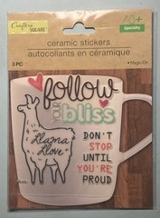 Crafter’s Square Puffy Llama Stickers and Ceramic Sticker – Lot of 2