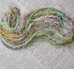 Fiber Art Yarn Journal Scrapbook Mixed Media Gift Wrap 24 Yds «Lilly Pond»