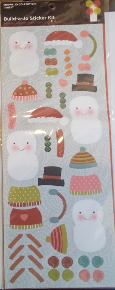 NEW IMAGINISCE STICKERS SNOWMAN BUILD A JO STICKER KIT 000815 1640