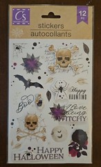 Crafter’s Square Halloween Gothic themed stickers «3D», skulls, bat, spiders NIP