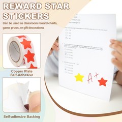 Star Stickers Roll 1 Inch, 500pcs Adhesive Star Labels for DIY Crafts Pink