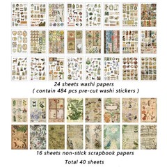 Prstincol Vintage Aesthetic Washi Stickers and Papers for Forest Nature