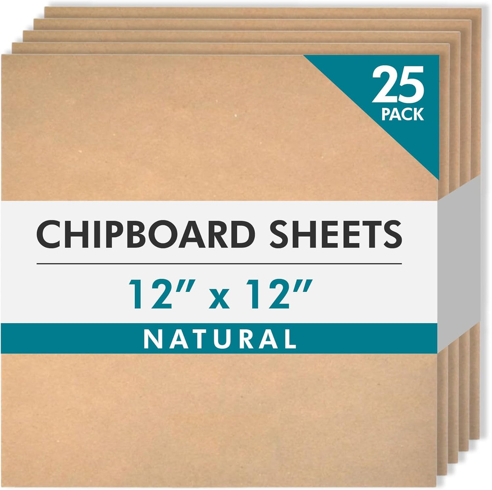 Medium Weight Chipboard – 12″X12″, Assorted Acid-Free 0.057” Sheets, Create Thre