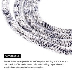 6mm x 120cm Rhinestone Rope Crystal Rope White Mesh Black White Diamond