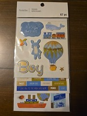 Recollections BABY BOY 67 PC 3 PAGES Scrapbooking Stickers