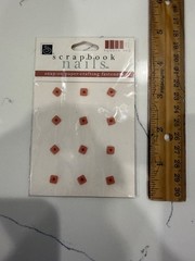Scrapbook Interior Nail Square Top Snap-On Paper-Crafting Fastener Scarlet Color