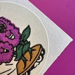 3M Murple Character Single Lilac Flower vintage 80s scratch & sniff sticker