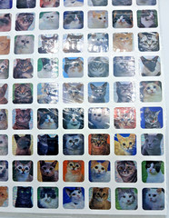 Vintage Laser Stickers – Square Cats 3/4″ Pack of 96 New in Package Acid Free