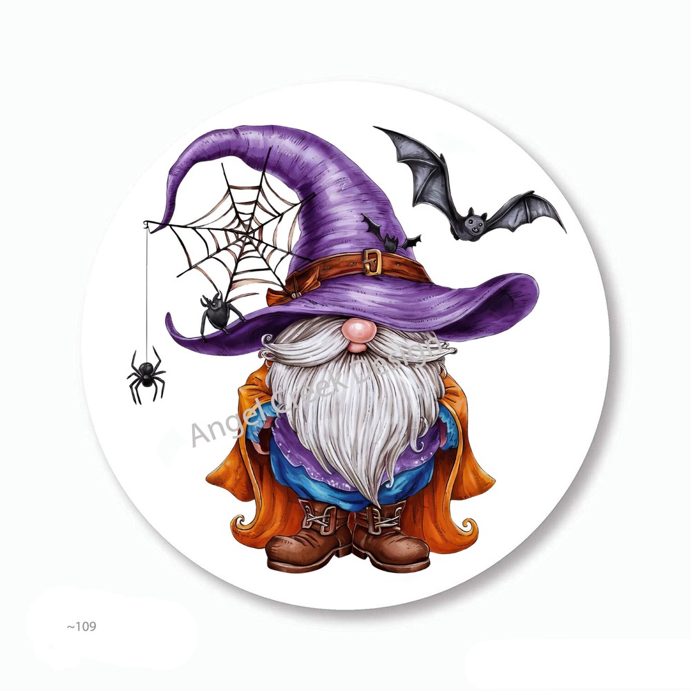 Black Bats Gnome Happy Halloween Favors Envelope Seals Labels Scrapbook Stickers