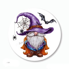 Black Bats Gnome Happy Halloween Favors Envelope Seals Labels Scrapbook Stickers