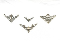 86 PCS Vintage Metal Book Corner Protectors for Scrapbooking Albums filigree lot