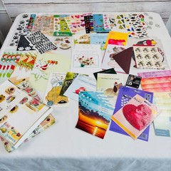 Mixed Lot of Stationary Stickers Cards Some Hallmark Misc Greetings