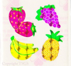 Vintage 80’s Great Seven 7 PRISM Fruit Strawberry Banana Grape Sticker Mod