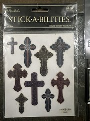 Huge Lot Scrapbook Religious Cross Charms Vellum Stickers Gemstones