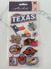 Sticko Autocollant 12 PC Texas Lone Star State Longhorn State Fish Scrapbooking