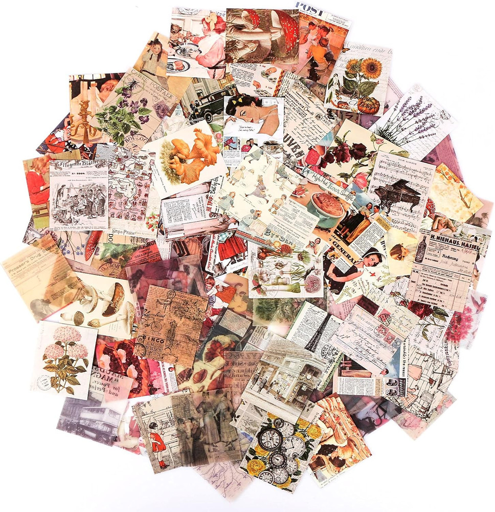 HOMICO 400Pcs Junk Journal Vintage DIY Material Paper Journaling Supplies Scrapb