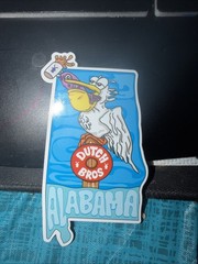 Dutch Bros Alabama Theme Sticker, Blue White Red Yellow Color Design
