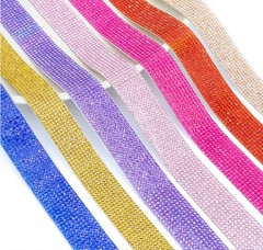 Self Adhesive Rhinestone Trim Tape Diamond Ribbon DIY Strips Width 0.45-3.1cm