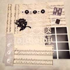 Junk Journal Supplies, over 100 pc. Black/White