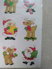 Vintage 1980’s Christmas 36 Stickers Sealed Package Santa Claus & Reindeer
