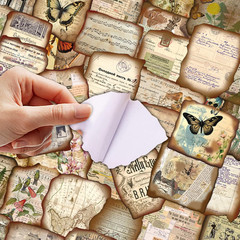 100 Pcs Vintage Journaling Stickers – Junk Journal Supplies with Antique Map Pri