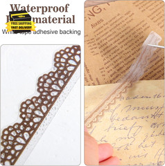 40 PCS Transparent Lace Stickers Scrapbooking, Vintage EPE Lace Stickers with 5