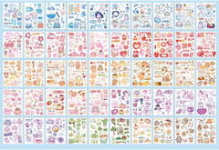 50 Sheets Cute Washi Paper Stickers Cartoon Animal Camping Picnic Food Toast DIY