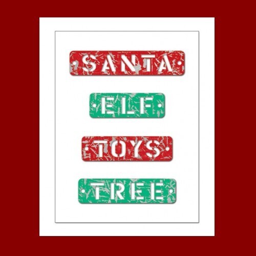 CREATIVE IMAGINATIONS ALLISON CONNORS Distressed Metal Words CHRISTMAS self-adh