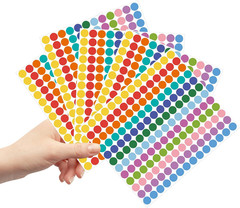 4200 PCS 0.75 Inch 12 Colors round Colored Dot Stickers for Student Teaching Pap