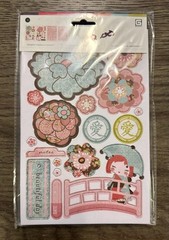 Basic Grey **KONNICHIWA** Coordinating Designer Chip Stickers Shapes & Alphabet