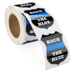 Police Support Back The Blue Badge Stickers- Blue Lives Matter Support Sticke…
