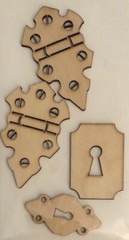 NEW Kaisercraft Wooden Flourishes~ Locks and Hinges~ Plywood Embellishments
