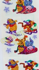 SANDYLION STICKER SHEET WINNIE THE POOH CARTOON CHRISTMAS SNOW BEAR RARE RETIRED